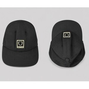 Brixton Alpha LP A-Flex Black Baseball Cap Hat Mens Size M/L Structured Stretch
